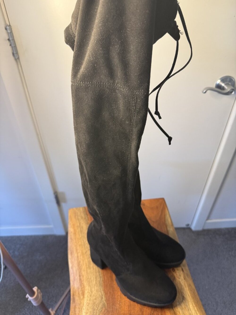Black Suede Over the Knee Boots